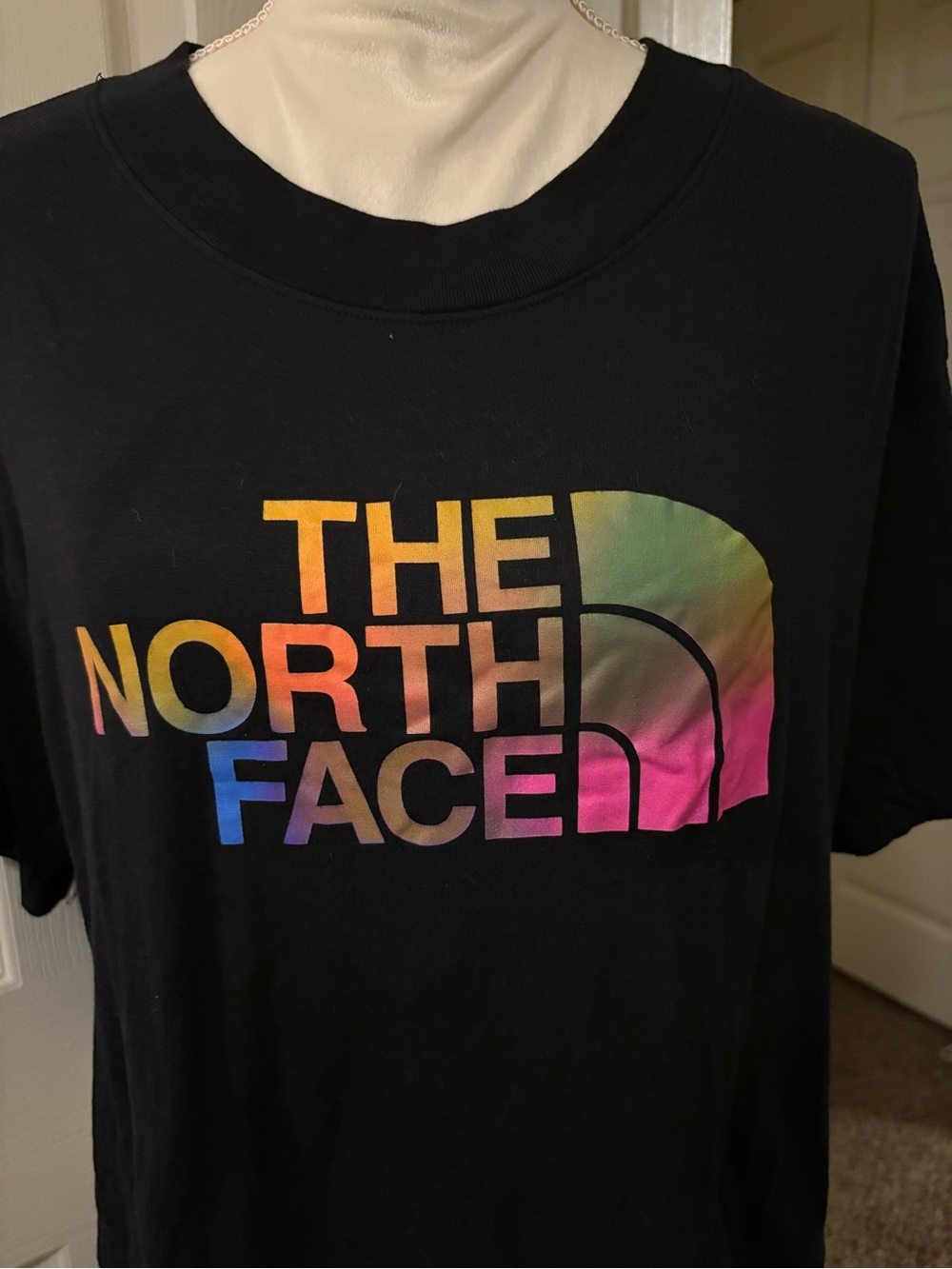The North Face Black Tee with Multicolor Gradient Logo - Picture 2 of 7